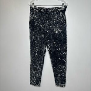 BYCORPUS Acid Wash Tapered Pants Women’s 8 Black Gray Y2K Grunge